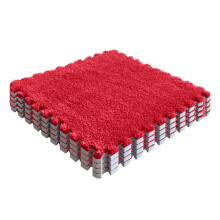 Ensemble de 4 tapis en peluche emboîtables, mousse de 0,6 cm, doux et flexible, tapis antibruit pour jeux/chambre, 30 x 30 cm – Convient pour le