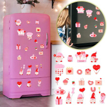 Valentine's Day fridge decoration waterproof pink sticker