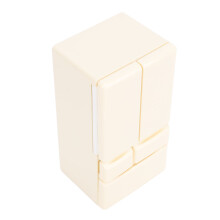 Miniature Maison de poupée - Modèle de réfrigérateur beige à double porte, jouet de cuisine
