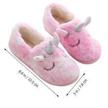Roze, ademende en duurzame slippers in eenhoornvorm voor dames (1 paar)