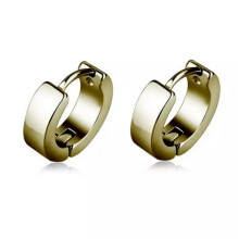 Brass Huggie Hoop Earrings Black Rose Gold Silver