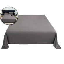 Flat Sheet - Microfiber Bed Flat Sheet, Wrinkle and Fade Resistant, 70.87x90.55 Inch, Gray