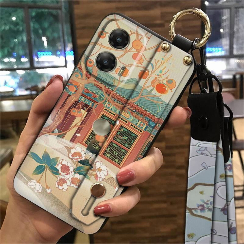 Moto G Stylus 5G 2024 Phone Case With Wrist Strap, Anti-Dust, Shockproof, Waterproof, Dirt-Resistant, Chinese Style 9087558669003