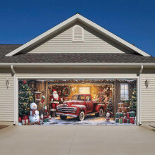 Fondo de Feliz Navidad para Fotografía de Papá Noel - Decoración para Fiestas - Pancarta para Puerta de Garaje de 7x16 pies para Celebraciones