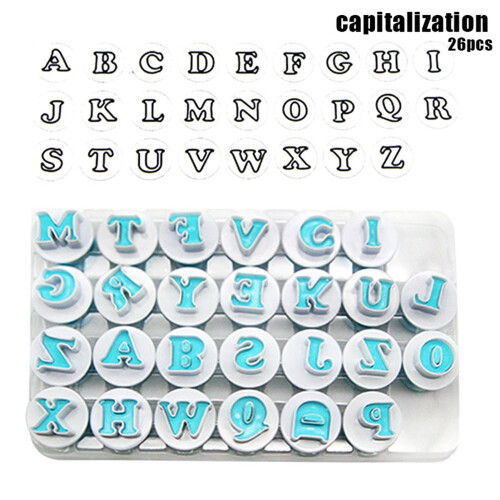 (Capital) 26PCS Alphabet Cookie Mold for Cake Decorating