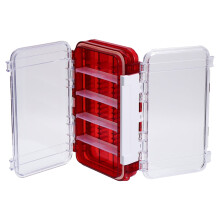 Red ABS Double Layer Bait Container 1 Piece Impact Resistant Fishing Tackle Storage Case