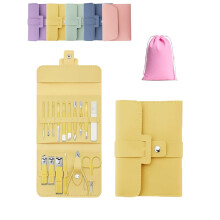 Portable 12/16PC Nail Clipper Set – Stainless Steel Manicure & Pedicure Kit with PU Leather Case, Cuticle Trimmer, Compatible with Home & Travel