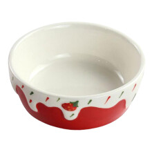 Ceramic Hamster Food Bowl Easy to Clean Anti Spill Small Animals Food Water Bowl Red