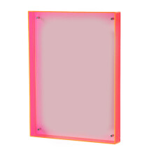 2.3inx3.5in Picture Frame Desk Decor Translucent Decorative Photography Display Acrylic Frames for Office Bedroom Living Room Fluorescent Red