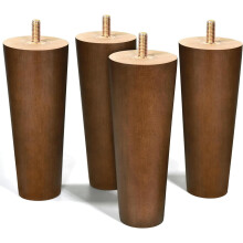 Wood Sofa Legs Walnut Color 6 Inch Pack of 4