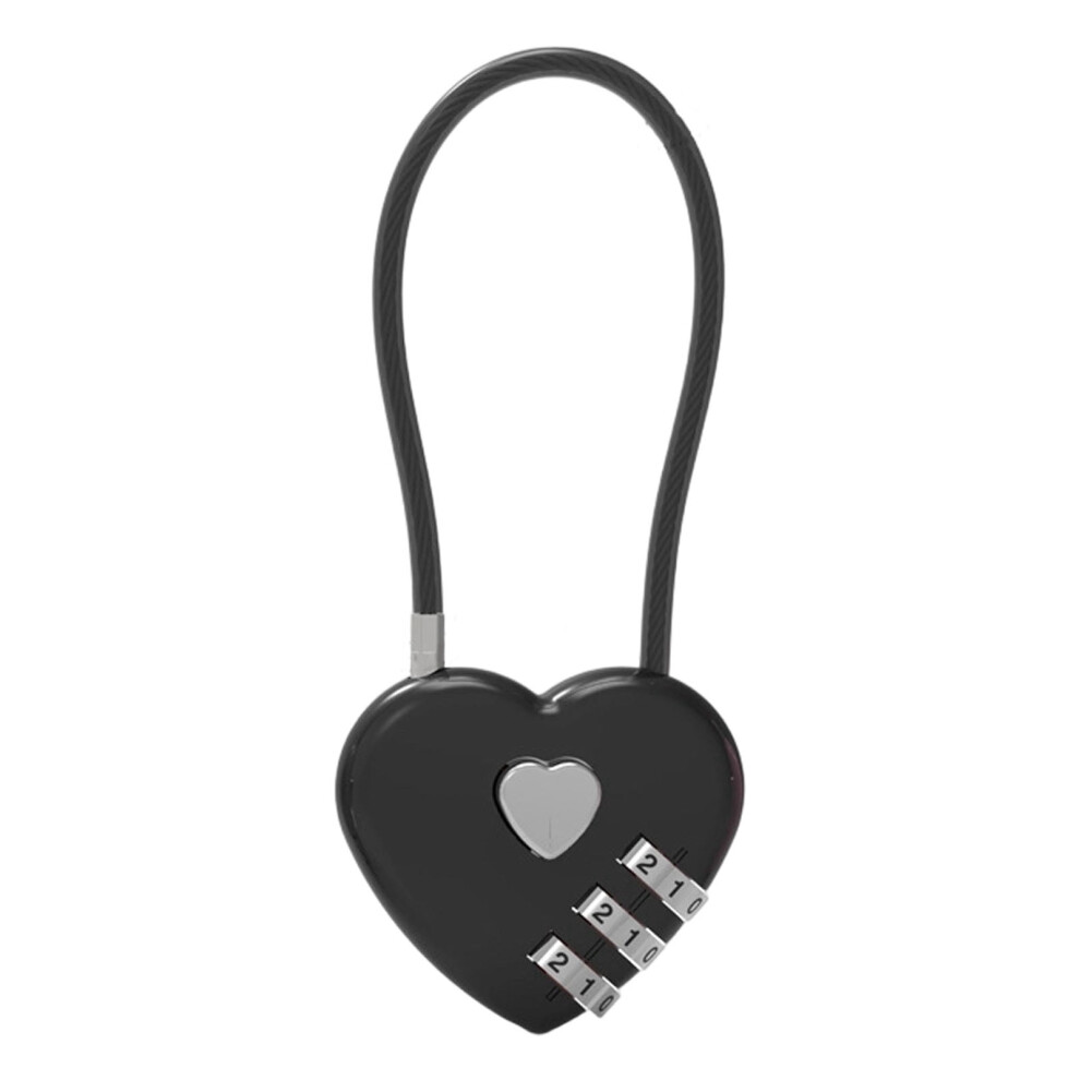 Heart-Shaped 3-Digit Combo Lock For Locker, Suitcase, Gym, Backpack, Cabinet, Box, Fence Gate & TravelâCompatible With Standard Zippers & Loops 9362892479700