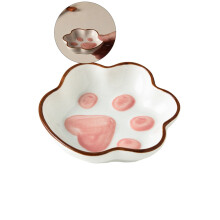 Ceramic Dipping Bowl - Adorable Cat's Paw Design for Condiments and Soy-Based Foods