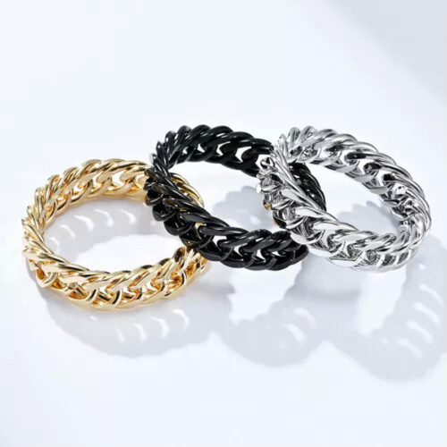Άνδρες Γυναικεία Miami Cuban Link Δαχτυλίδι Spinner Απλό από Ανοξείδωτο Ατσάλι Punk Gfit-Style