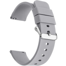 20 mm siliconen horlogebandjes, snelsluiting, premium zachte rubberen vervangingsbandjes voor heren en dames, grijs