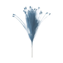 24.4" Faux Pampas Grass Bouquet, Velvety Artificial Flowers for Gothic & Contemporary Decor, Wedding, Party – Blue