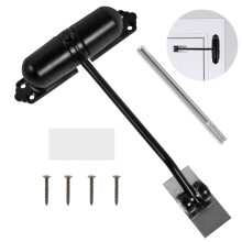 Aluminum Alloy Door Closer, 60kg Load, Quiet & Safe, Double Spring, Compatible with Standard Doors