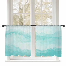 Aqua Mountain Gradient Sheer Curtains, 52"W x 45"L, 2 Panels, Rod Pocket Voile Drapes, Light Filtering – Compatible with Standard Curtain Rods