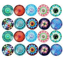 20pcs Mixed Glass Dome Flatback Cabochons Embellishment Scrapbooking 20mm