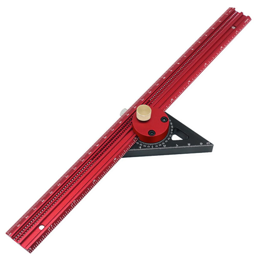 Carpenty Precision Scribe Ruler Carpenty Aluminum T-Type Line Drawing Hole Ruler Woodworking Square Layout Marking Gauge 9097180885566