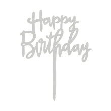 Elegant Happy Birthday Cake Topper Black Acrylic Decoration for Birthday Parties Durable and Reusable Design