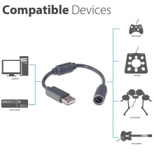 Fosmon Replacement Dongle for compatible with Microsoft Xboxh Microsoft Xbox 360 Wired Controllers