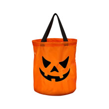 Podświetlane diodami LED wiaderko na cukierki w kształcie dyni, 9,84 x 9,84 x 11,81 cala, wielokrotnego użytku dekoracja zewnętrzna na Halloween