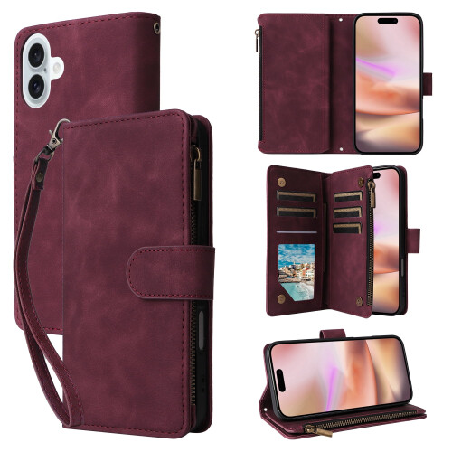 Θήκη πορτοφολιού για iPhone16Plus – Τσάντα τηλεφώνου crossbody με θήκη καρτών, μαλακή