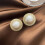 (Gold) Luxus 925 Silber Ohrringe mit Perle & Strass 1