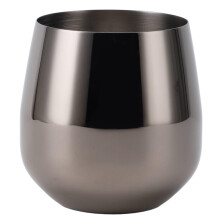 550ml Unbreakable Stainless Steel Egg‑Shaped Wine Cup – Black Finish, Stemless, Portable for Bars, Outdoor Events & Parties