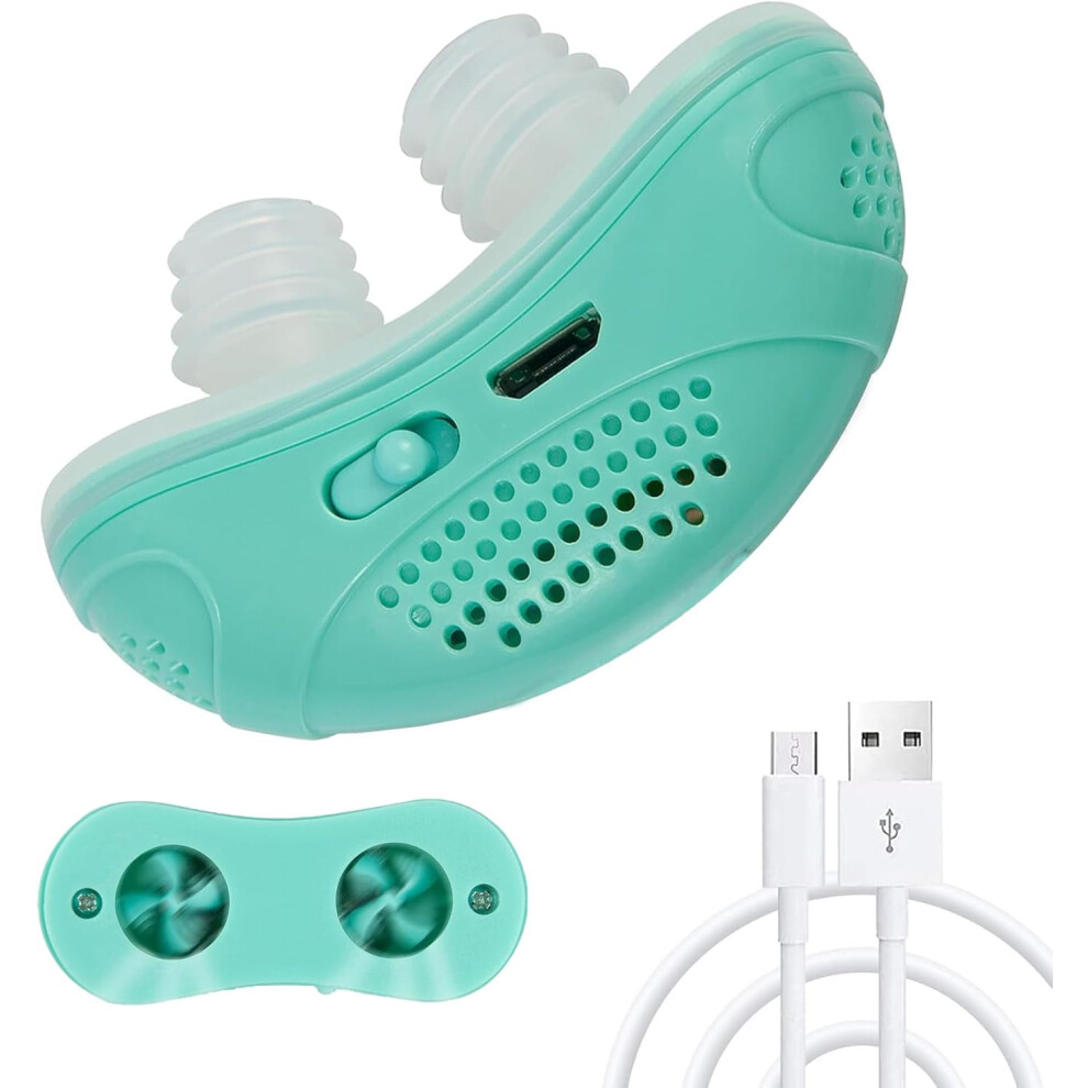 Upgraded Anti Snoring Device with Turbine Fan, Adjustable, USB Rechargeable Snoring Stopper for Men & Women