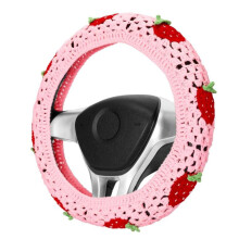 Boho Crochet Steering Wheel Cover for 14-15 Inch Cars with Sunflower Pattern