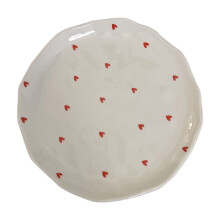 Valentine's Day Ceramic Heart Plates (7.87") for Dessert, Salad, Appetizer – White, Compatible with Anniversary & Party