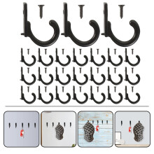 58-Piece Vintage Black Zinc Alloy Wall-Mounted Coffee Cup Hooks Decorative Kitchen Cup Hangers Organizer