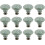 12Pcs Round Ceramic Drawer Knobs Cabinet Furniture Handle Vintage Flower Pattern Knobs, with Mounting Screws,Green 1