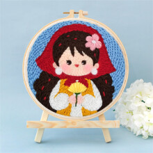 Punch Needle Embroidery Starter Kits For Adults Beginners Punch Needle Fabric Yarns Embroidery Hoops Diy Crafts
