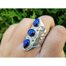 Fashion 925 Silver Plated Handmade Turquoise Ring Women Jewelry Gift Size 6-13-8-#8