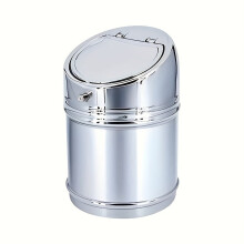 Stainless Steel Car Ashtray with One-Click Pop-Up Lid, Built-in Mouthpiece & Fire Extinguisher – Compatible with Vehicles