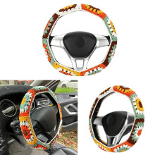 Boho Crochet Steering Wheel Cover for Women, Sunflower Design, Vintage Style