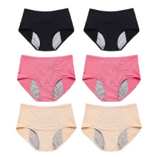 Women Mesh Holes Breathable Leakproof Period Panties Mulit Pack US Size L-8XL/6pcs
