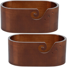 2Pcs Wooden Yarn Bowl Holder for Crochet & Knitting – Non-Tangling Yarn Storage Bowl, Compatible with All Yarn Balls