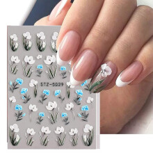 6pcs 5D Camellia Stickers Self Manicure Design Decals For Acrylic Nails Salon Quality Nail Accessories