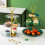 3-Tier Cake Stand Plastic Dessert Stand with Golden Handle 2