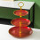 Cake Stand Plastic 3-Tier with Golden Handle Claret 4