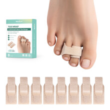 Hammer Toe Straightener, 8 Pack Broken Toe Wraps - Hammer Toe Corrector for Women,Size L, Beige