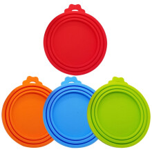 Food Tin Covers Lids Silicone Can Cover Green 3.94x3.54x0.39in 4Pcs
