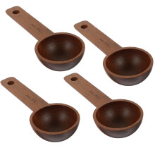4Pcs Wood Coffee Measure Scoop Dishwasher Safe for Cooking Enthusiasts