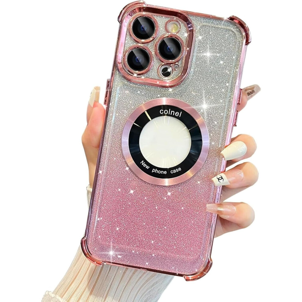 Four Corners Air Protection Bag Phone Case For Iphone 13 Pro MaxâCompatible With Magsafe, Gradient Shiny Clear Magnetic Shell 9426043871284
