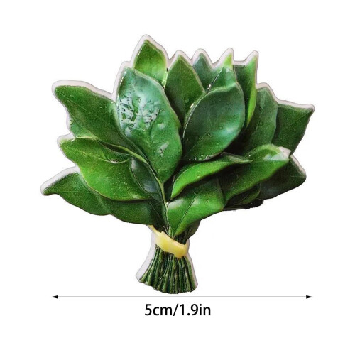Karymi Green PVC Grapefruit Leaf Fridge Magnet 1.9x1.9 inch 2