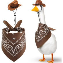 Läntinen cowboy-kuistinhanhiasu 23 tuuman patsaalle - Cowboy-hattu ja bandana-huivi sementtihanhen koristeluun