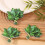 Karymi Green PVC Grapefruit Leaf Fridge Magnet 1.9x1.9 inch 4